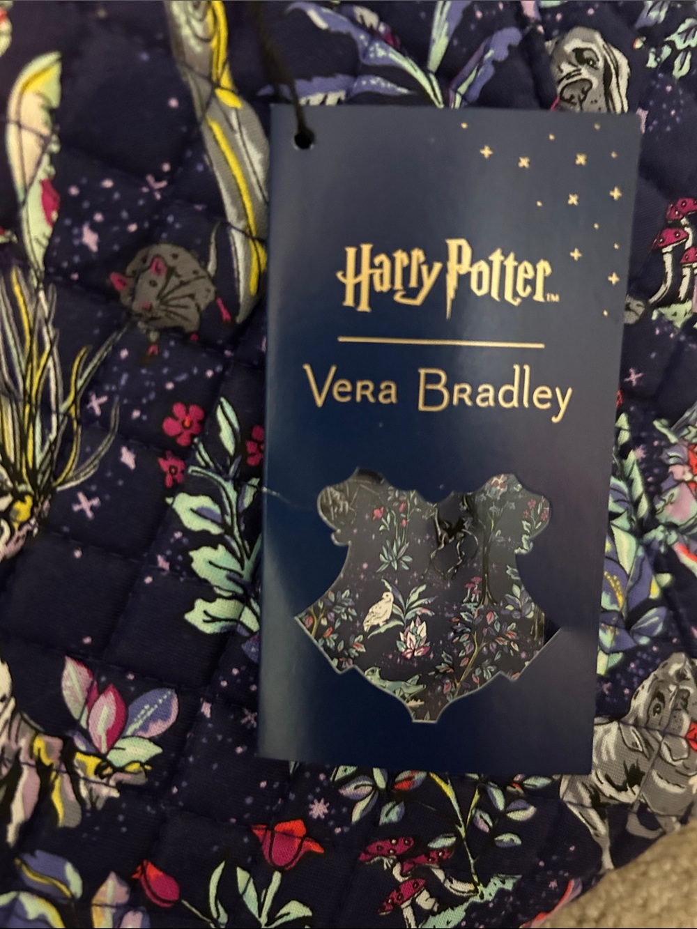 Vera Bradley Navy Quilted Harry Potter Floral Tote bundled with wallet. - Picture 2 of 4